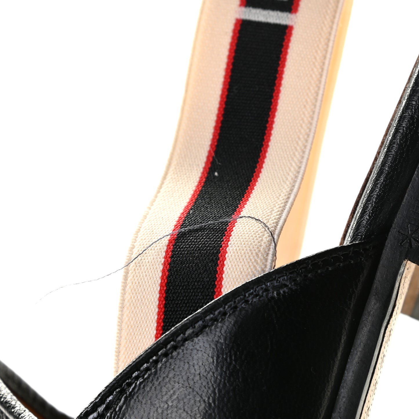 Goatskin Stripe Mens Horsebit Slingback Slippers 9 Black