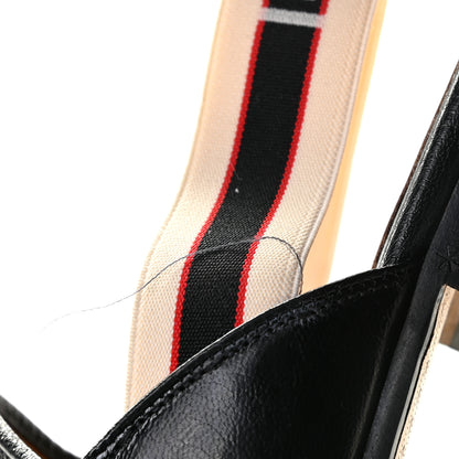 Gucci Goatskin Stripe Mens Horsebit Slingback Slippers 9 Black 7 of 9