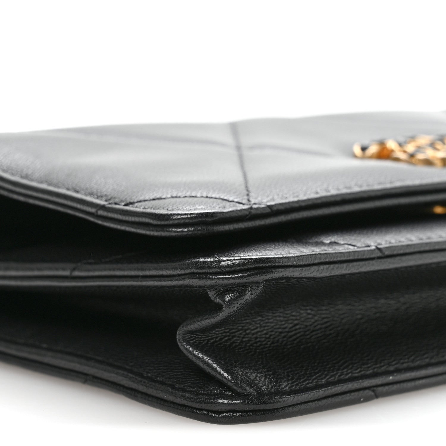 Chanel Lambskin Quilted Chanel 19 Wallet On Chain WOC Black 19 of 23