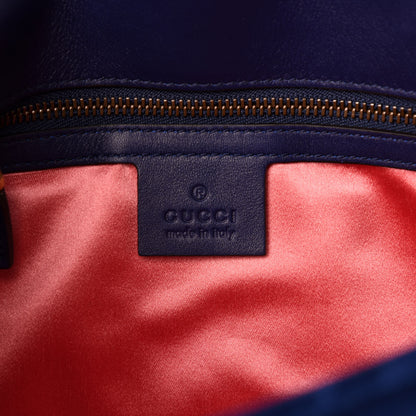 Gucci Velvet Matelasse Small GG Marmont Shoulder Bag Cobalt Blue 9 of 11