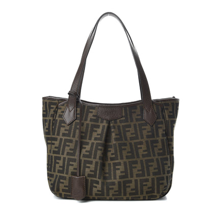Fendi Zucca Vitello Artic Medium Shopping Tote Tobacco Castagna 1 of 10