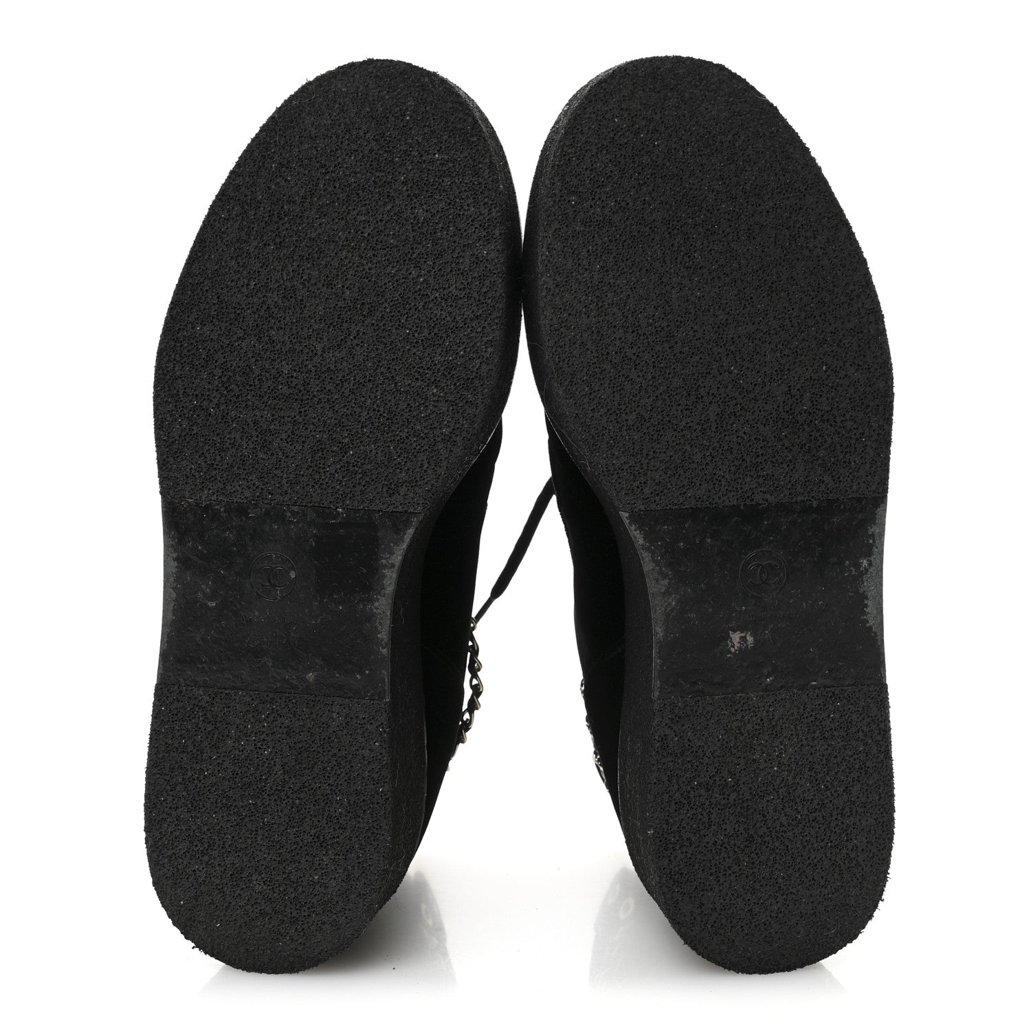 Chanel Velvet Chain Lace Up CC Short Boots 41 Black 6 of 10