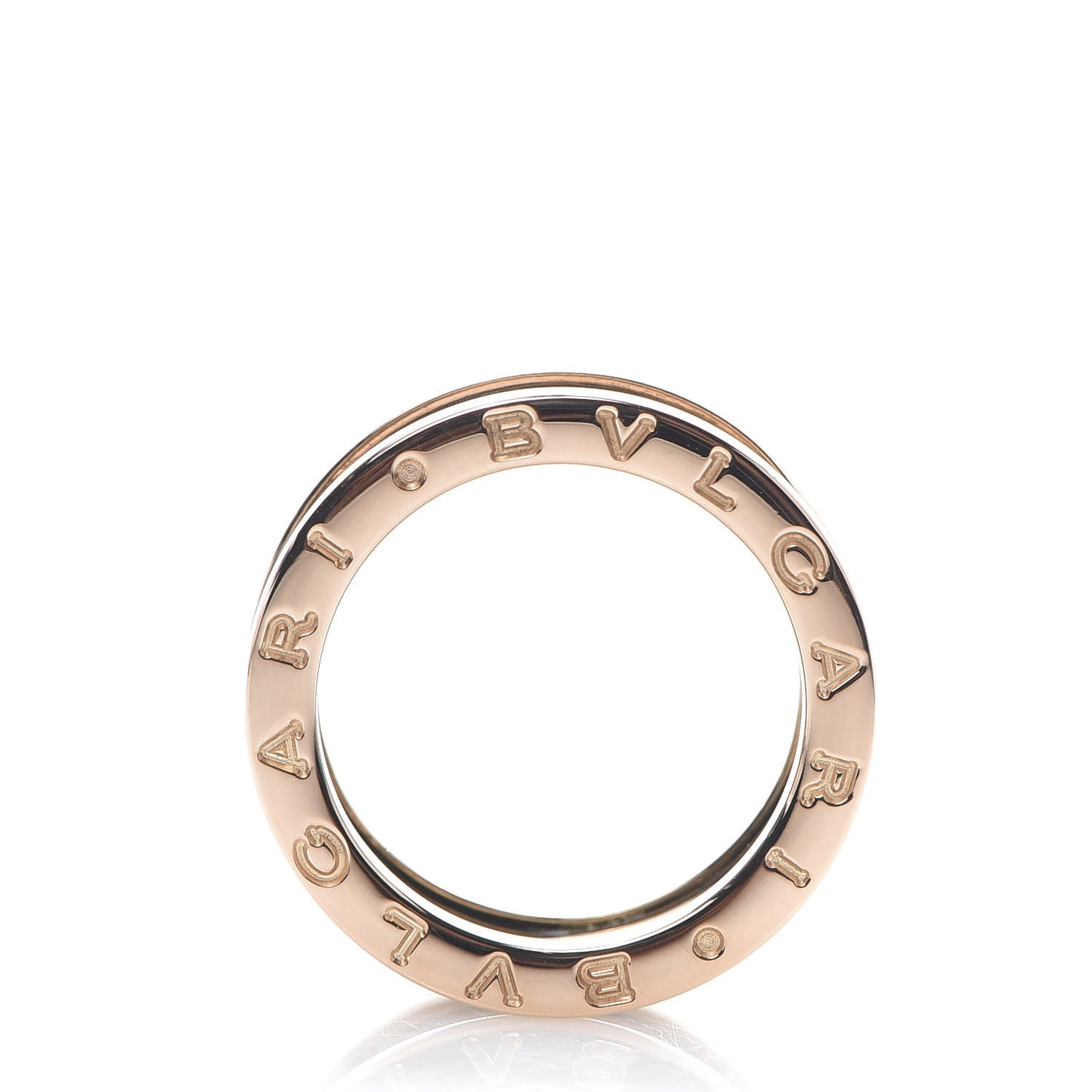 18K Rose Gold Black Ceramic B.Zero1 Two-Band Ring 52 6