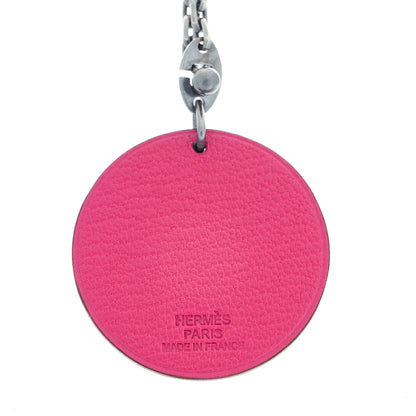 Hermes Chevre Mysore Pig Key Chain Pink Rose Shocking 4 of 5