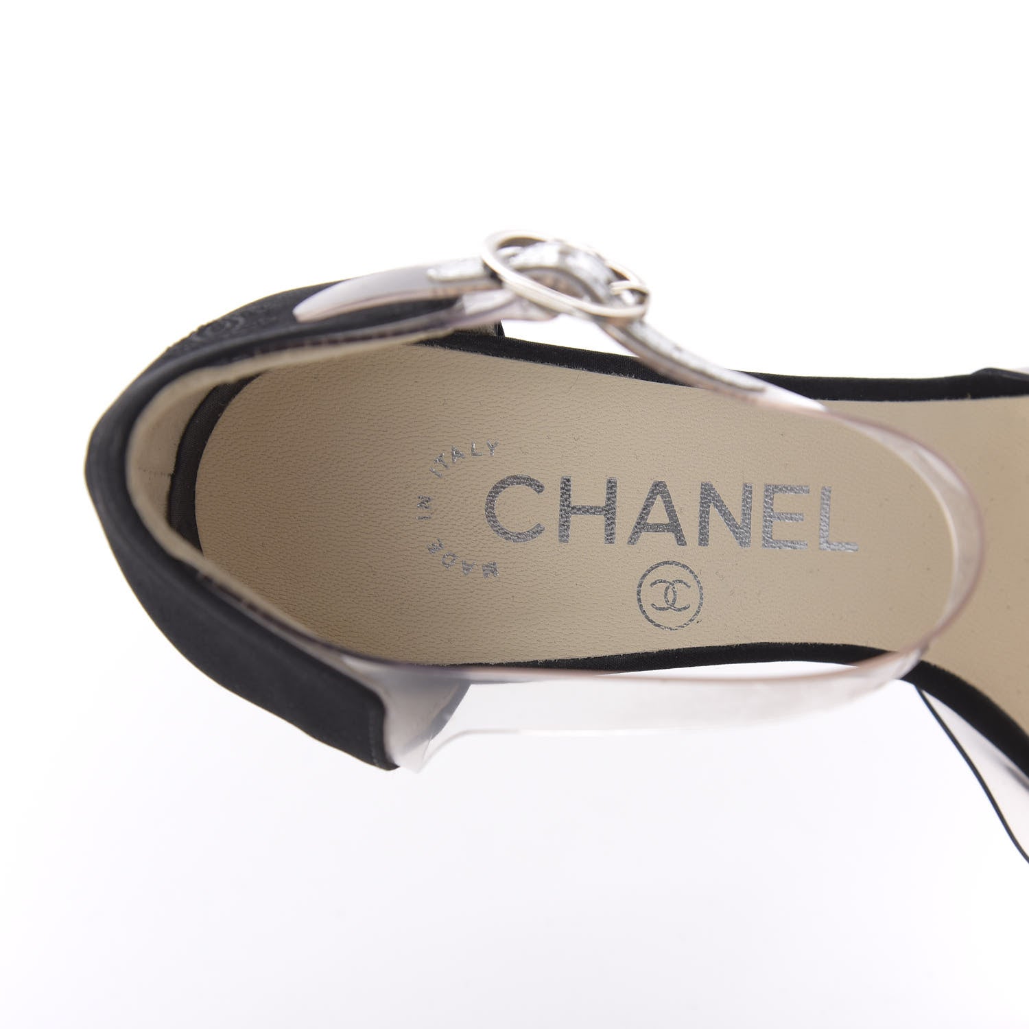 Chanel PVC Silk Crepe Cap Toe CC Pumps 35 Black 7 of 7