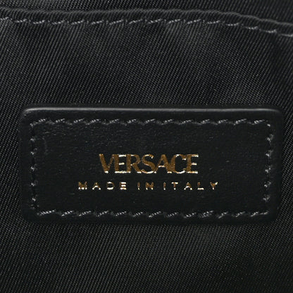 Versace Vitello Baroque Print Wristlet Pouch Black Gold 6 of 6
