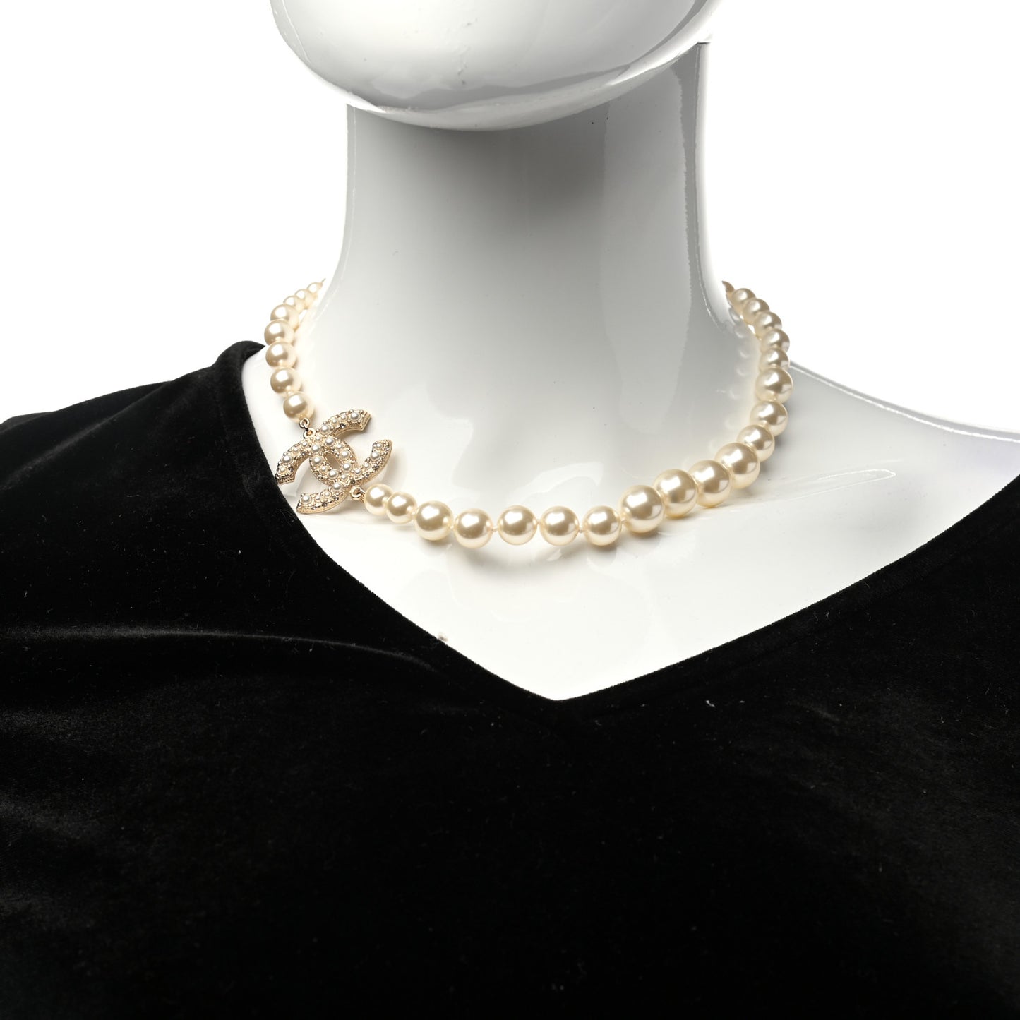 Pearl CC 100th Anniversary Necklace Light Gold