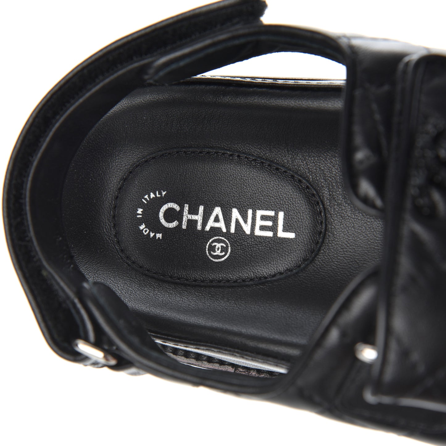Lambskin Velcro Dad Sandals 38.5 Black