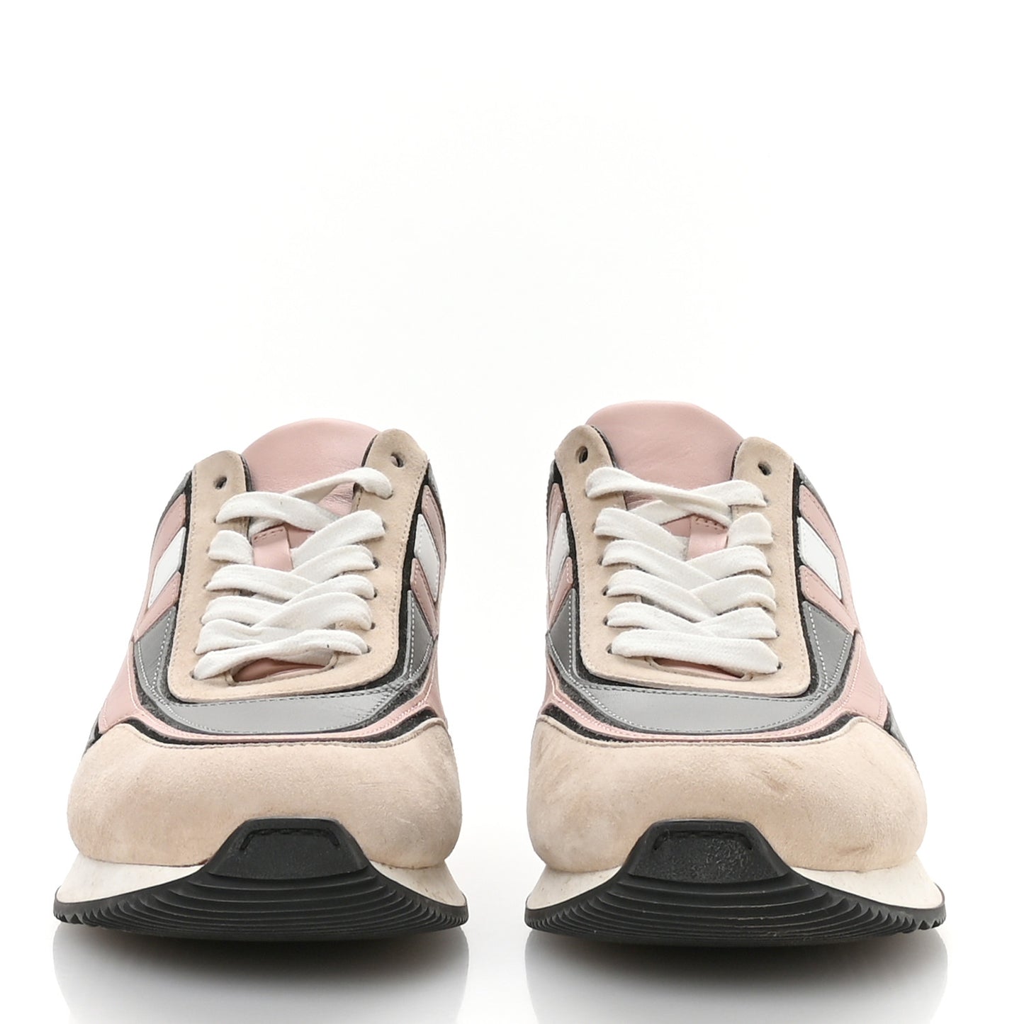 Calfskin Suede Goatskin Womens Chris Sneakers 39.5 Gris D'Hiver