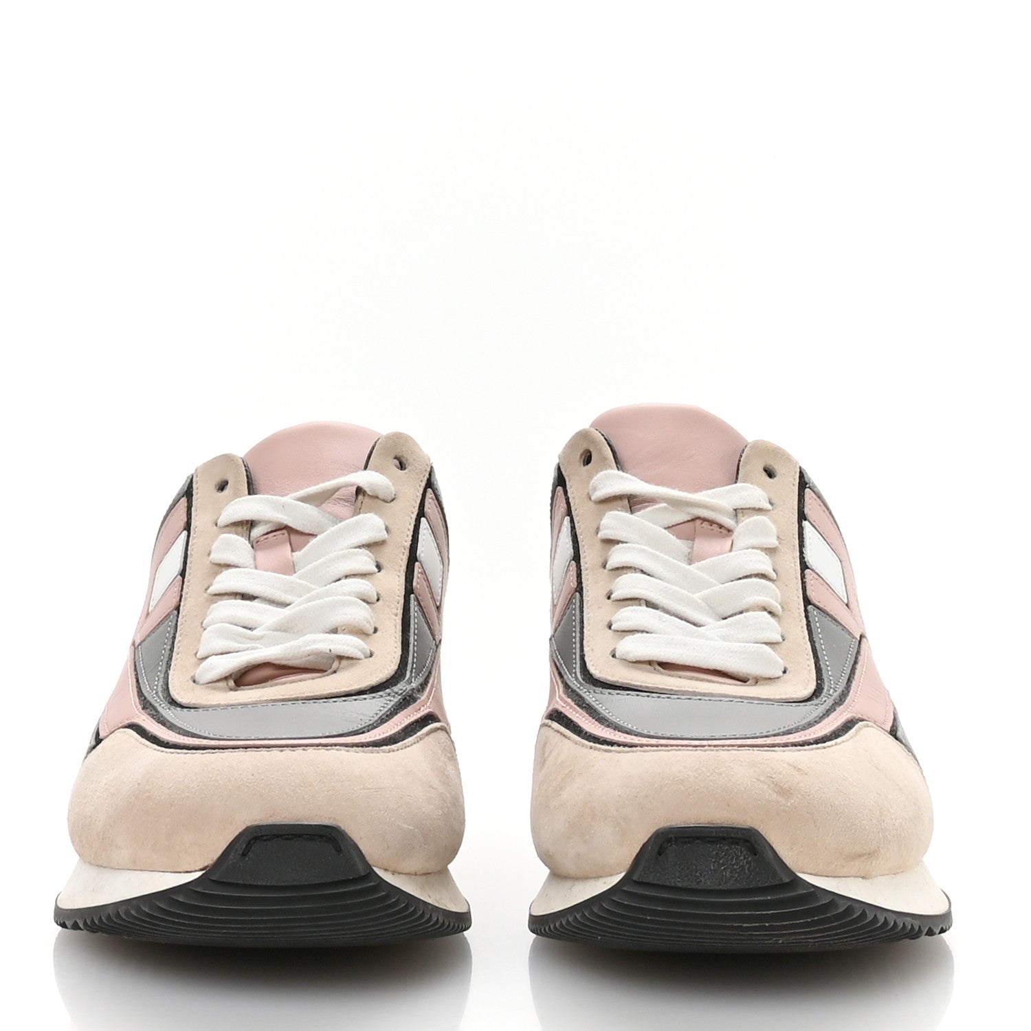 Hermes Calfskin Suede Goatskin Womens Chris Sneakers 39.5 Gris D'Hiver 3 of 8