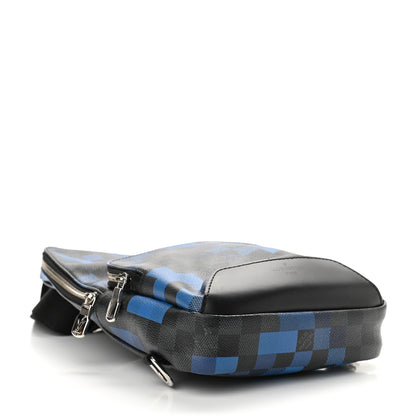Louis Vuitton Damier Graphite Pixel Avenue Sling Backpack Blue 4 of 9
