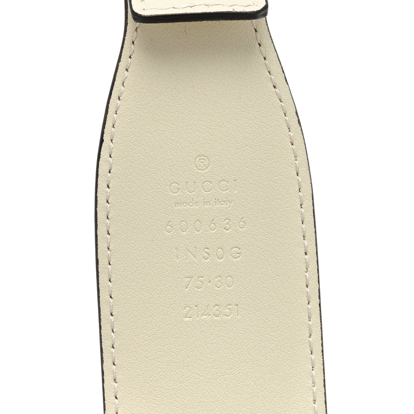 Efesto Leather Horsebit 25mm Belt 75 30 Mystic White