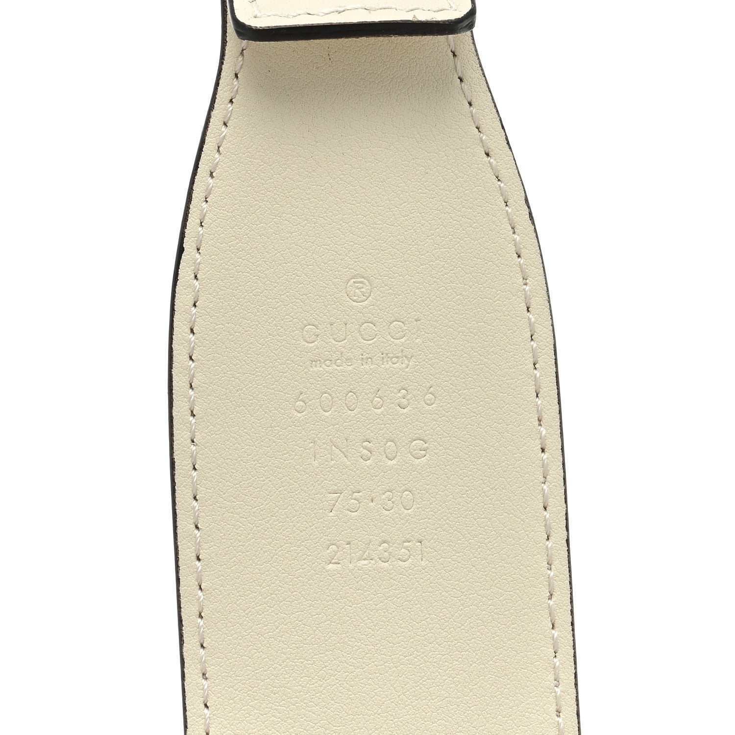 Gucci Efesto Leather Horsebit 25mm Belt 75 30 Mystic White 4 of 4