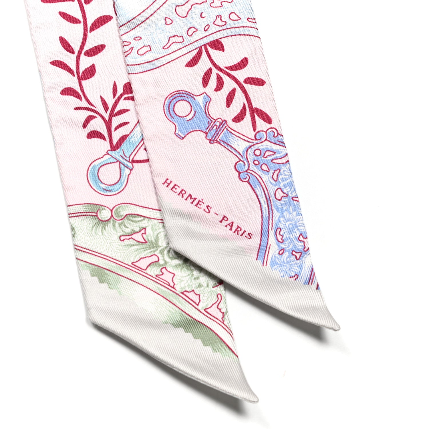 Hermes Silk Etriers Remix Twilly Rose Pale Bordeaux 2 of 4