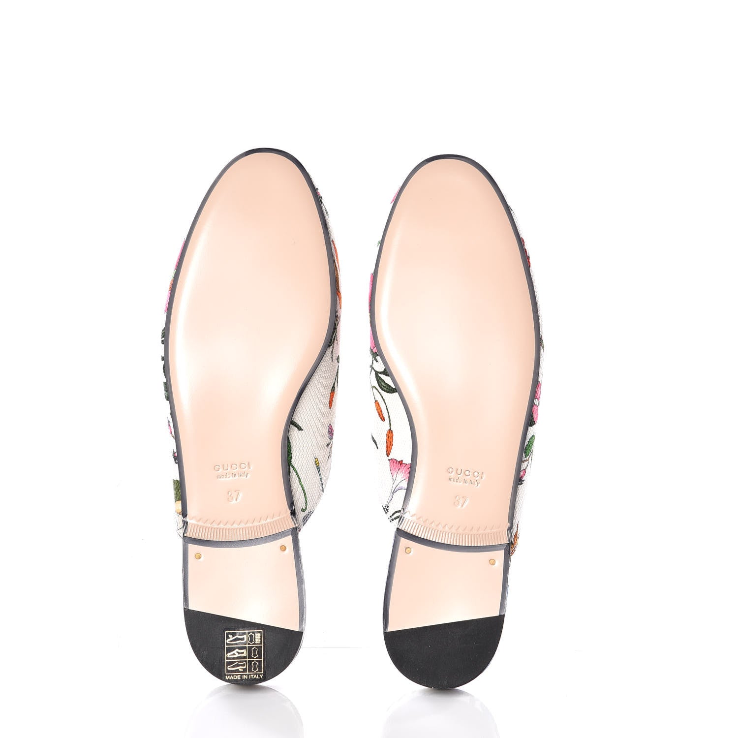 Gucci Canvas Flora Womens Princetown Slippers 37 White Multicolor 6 of 11