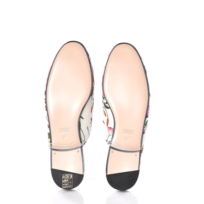 Gucci Canvas Flora Womens Princetown Slippers 37 White Multicolor 6 of 11