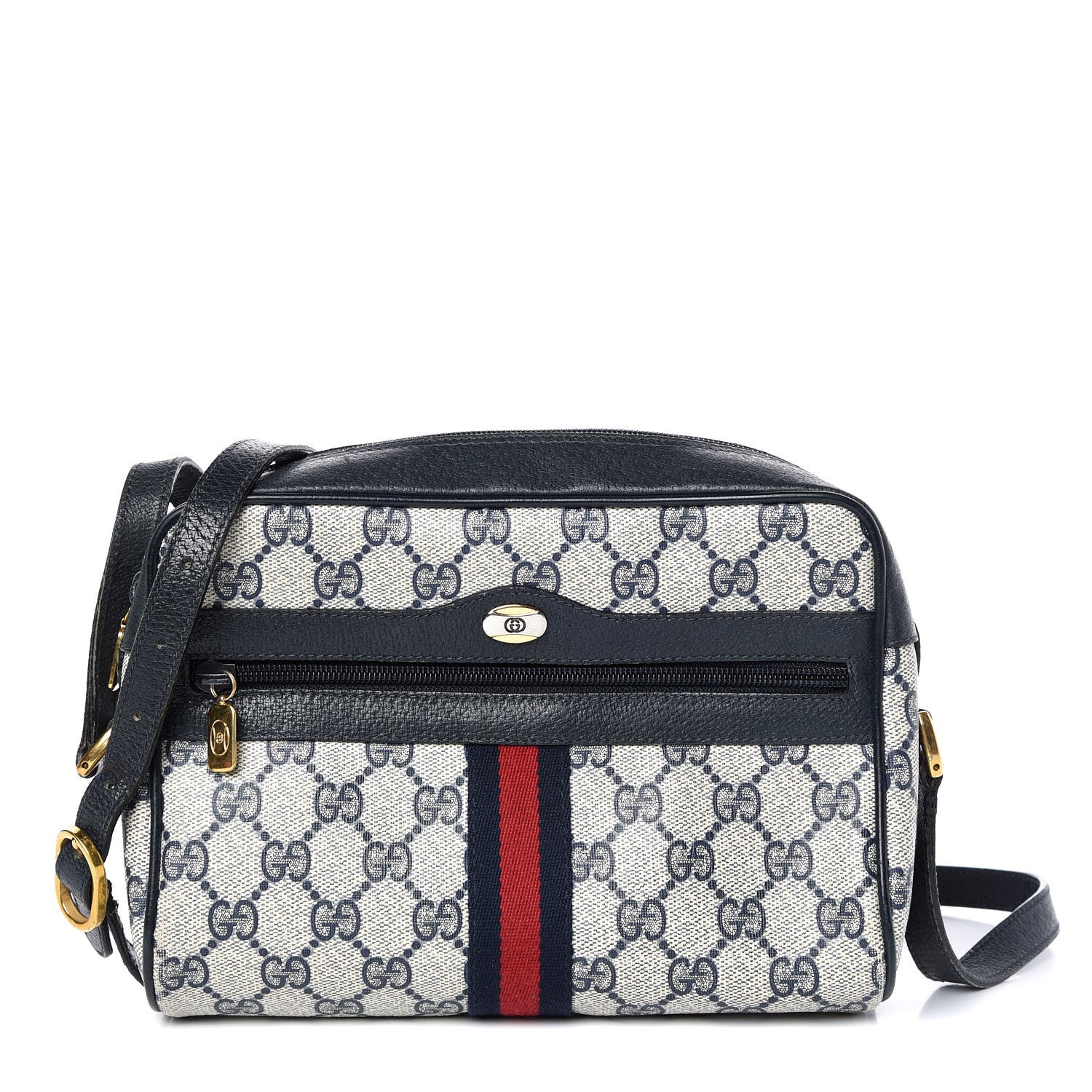 Gucci GG Plus Monogram Web Mini Crossbody Bag Blue 1 of 7