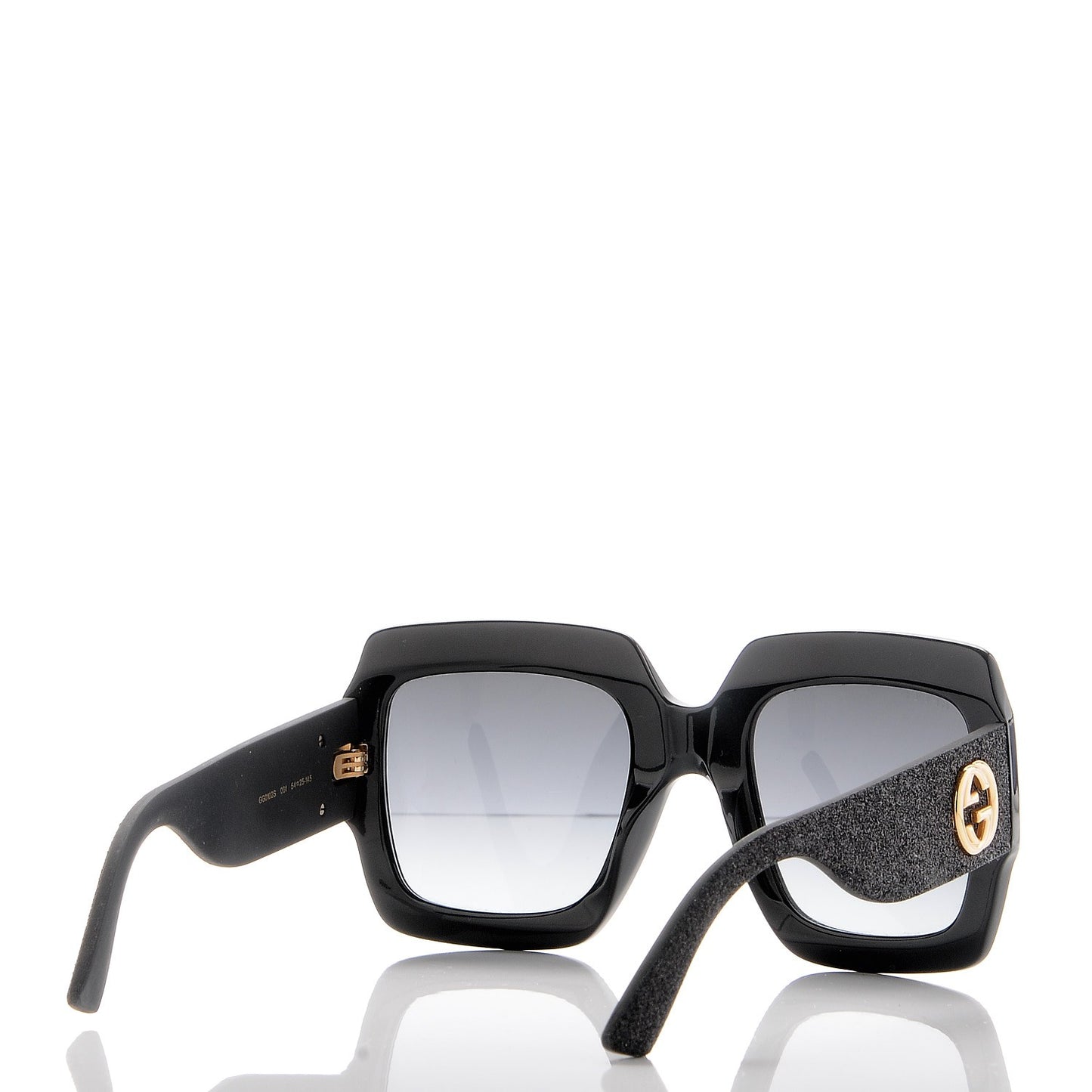 Square Frame GG0102S Sunglasses Glitter Black