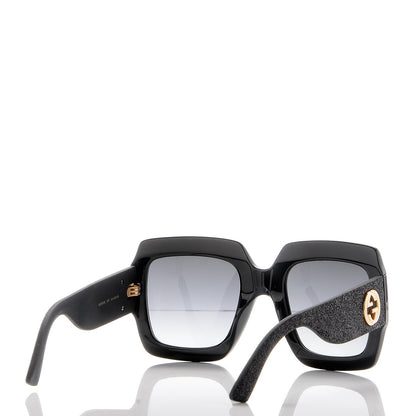 Gucci Square Frame GG0102S Sunglasses Glitter Black 4 of 9
