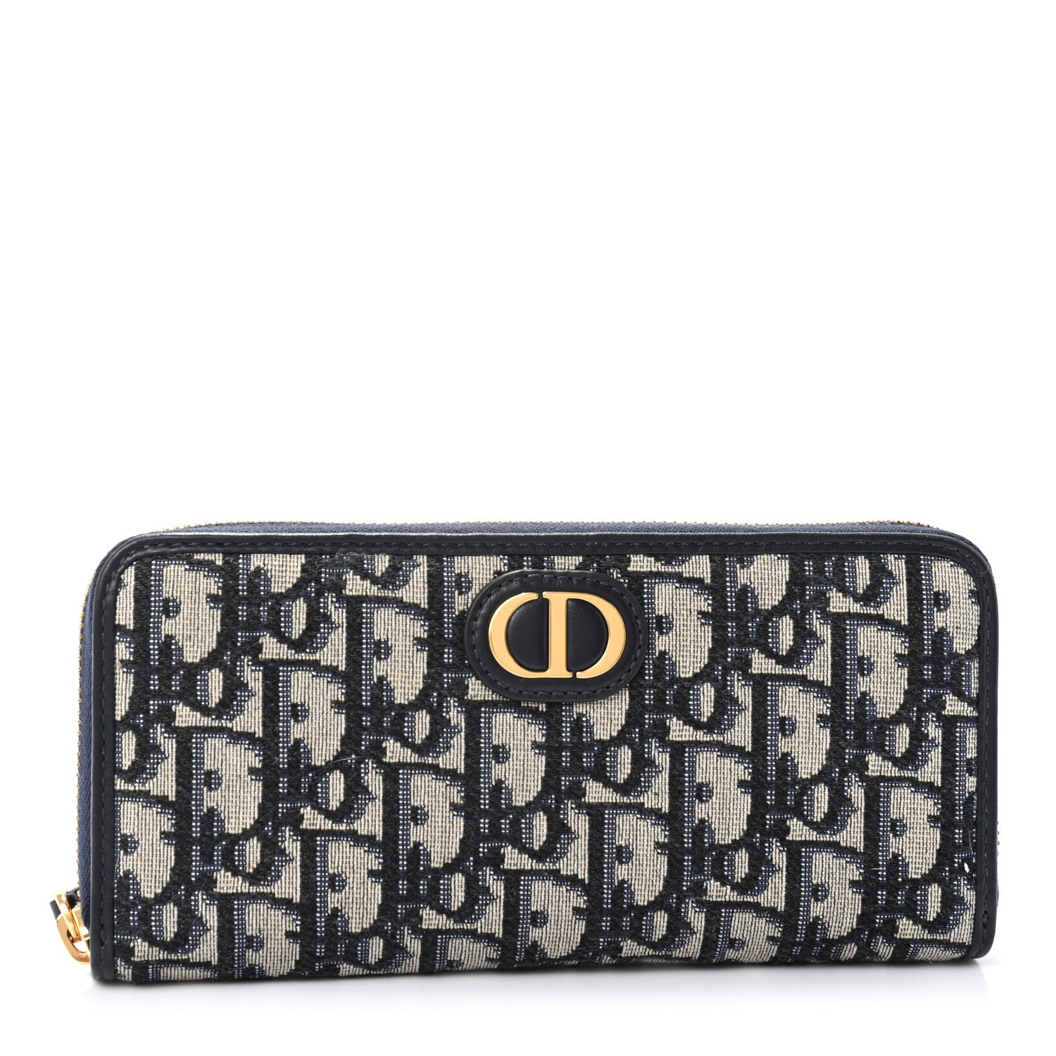 Christian Dior Oblique 30 Montaigne Zip Around Wallet Blue 1 of 9