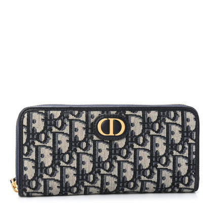 Christian Dior Oblique 30 Montaigne Zip Around Wallet Blue 1 of 9