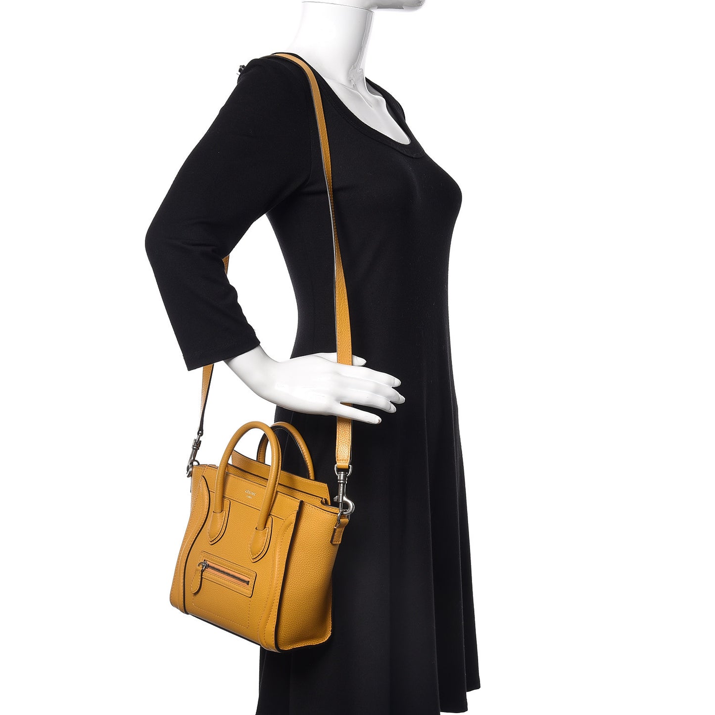Drummed Calfskin Nano Luggage Ocre
