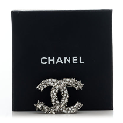 Chanel Crystal Starfall CC Brooch Silver 5 of 5