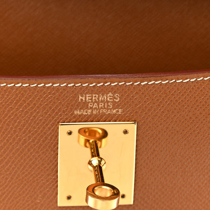 Hermes Courchevel Kelly Retourne 32 Gold 6 of 11