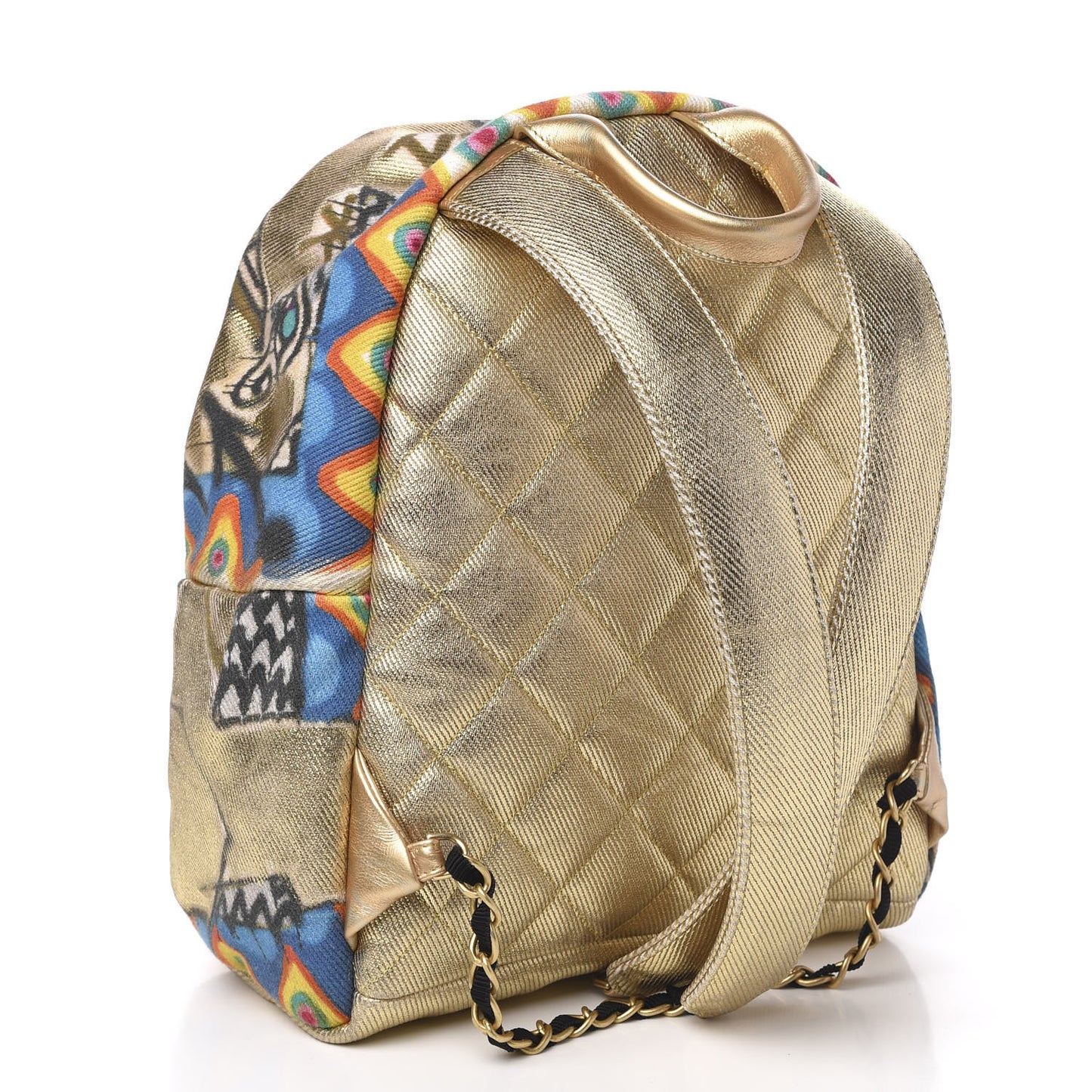 Graffiti Printed Canvas Street Spirit Backpack Multicolor