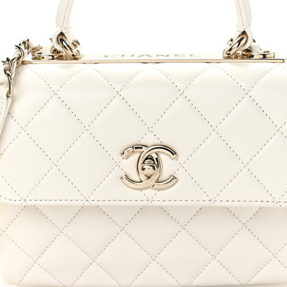 Chanel Lambskin Quilted Mini Trendy CC Dual Handle Flap Bag White 8 of 13