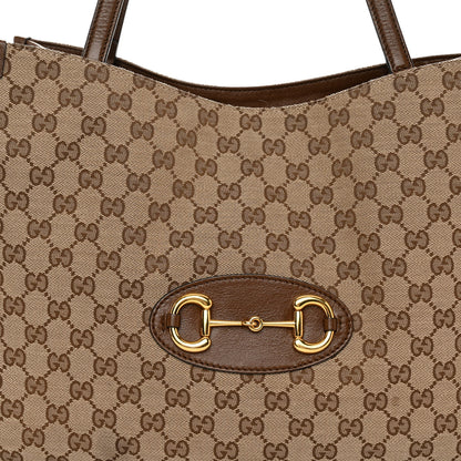 Gucci Monogram Horsebit 1955 Tote Bag Beige Brown Sugar 8 of 11
