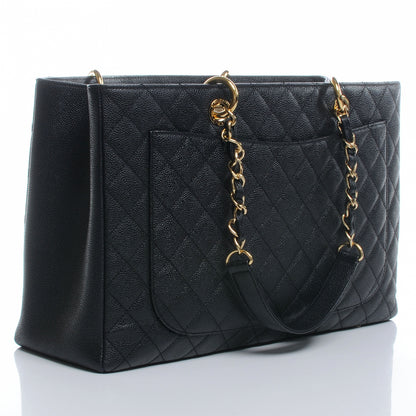 Chanel Caviar Quilted XL Grand Shopping Tote GST Black 3 of 7