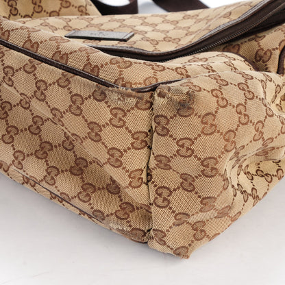 Gucci Monogram Natural Pigskin Large Diaper Bag Beige Ebony Cocoa Dark Chocolate 13 of 13