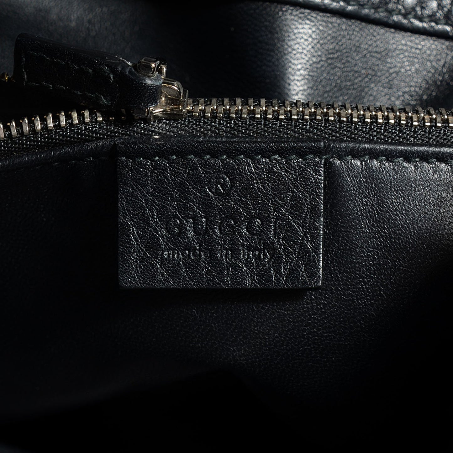 Grained Calfskin Studded Ramble Medium Tote Black