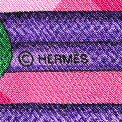Hermes Silk Brandebourgs Twilly Fuchsia Turquoise Emeraude 4 of 4