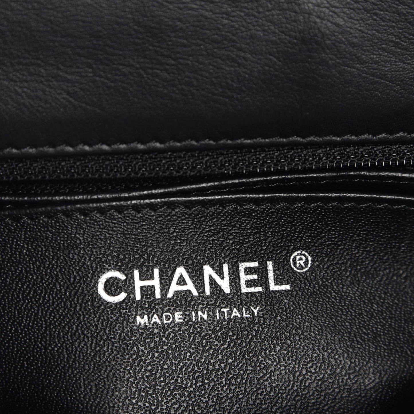 Patent Calfskin Quilted Mini Rectangular Flap Black