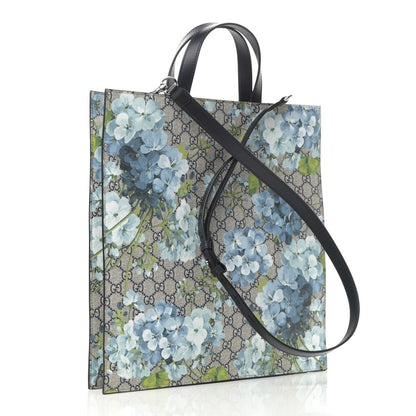 Gucci Soft GG Supreme Monogram Blooms Vertical Tote Blue 3 of 10