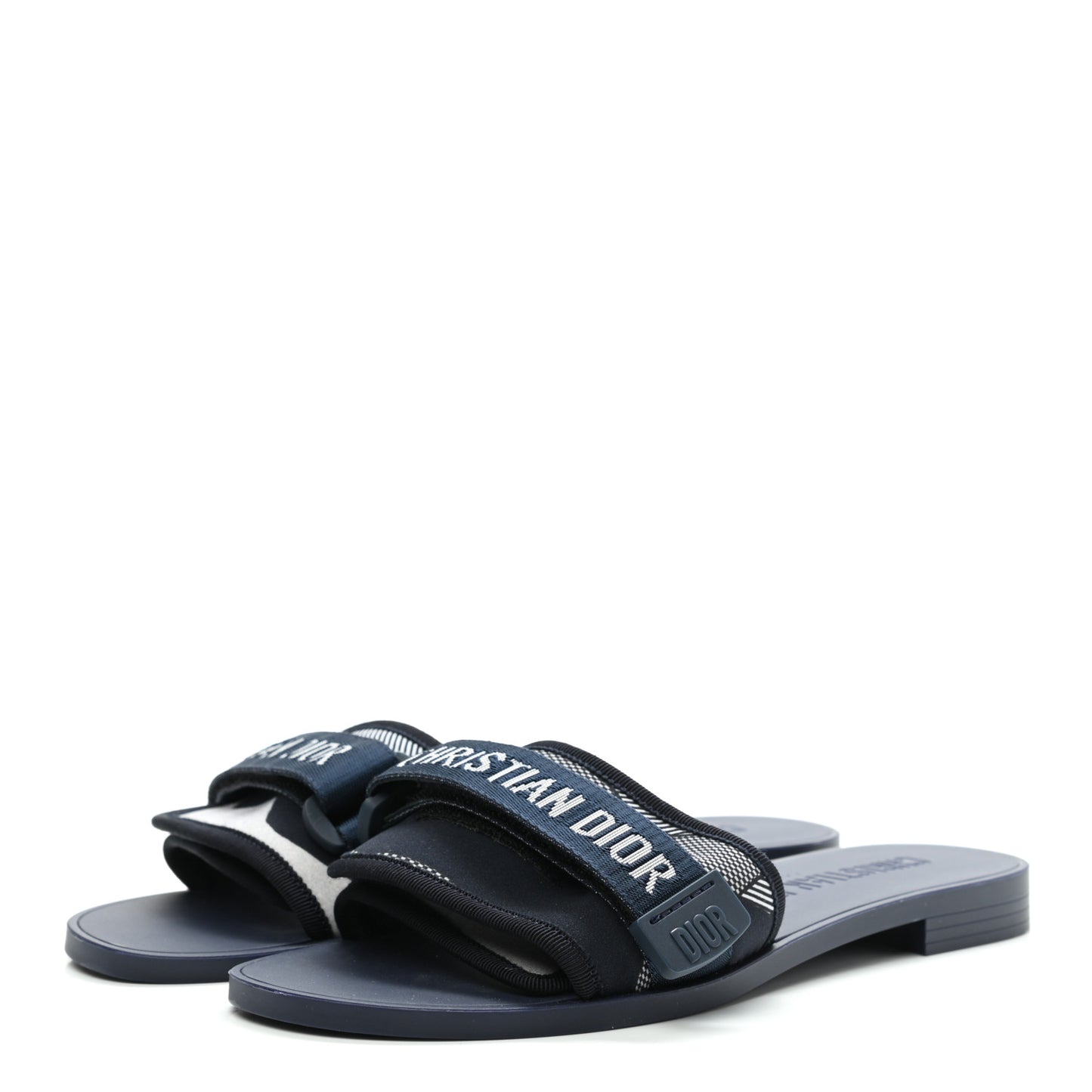 Technical Stretch Fabric Camouflage Dio(r)evolution Slide Sandals 38 Deep Blue