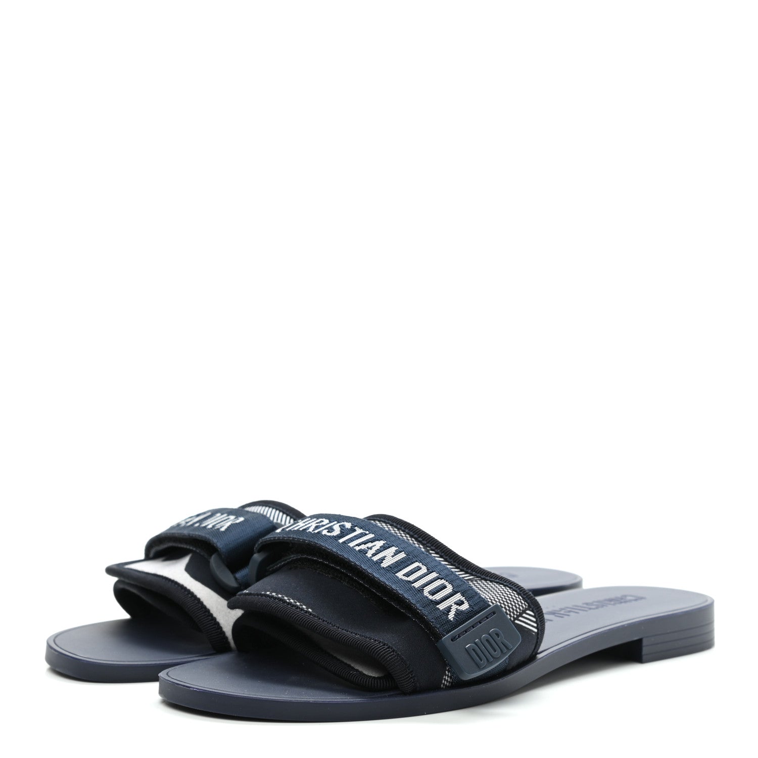 Christian Dior Technical Stretch Fabric Camouflage Dio(r)evolution Slide Sandals 38 Deep Blue 3 of 7