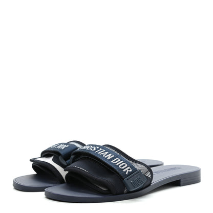 Christian Dior Technical Stretch Fabric Camouflage Dio(r)evolution Slide Sandals 38 Deep Blue 3 of 7