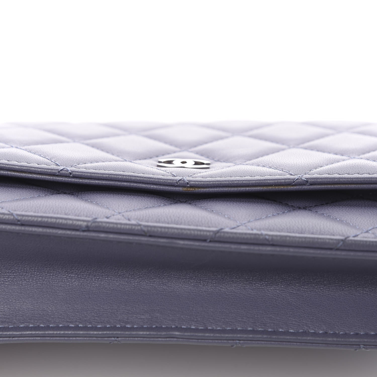 Chanel Lambskin Quilted Wallet On Chain WOC Purple 11 of 14