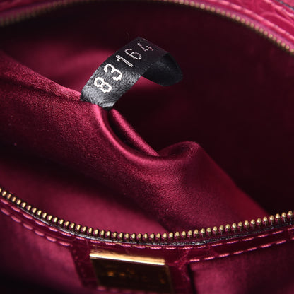 Fendi Crocodile Bowler Satchel Dark Pink 7 of 9
