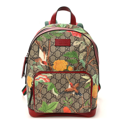 Gucci GG Supreme Monogram Tian Web Small Day Backpack Beige Multicolor Red 1 of 10