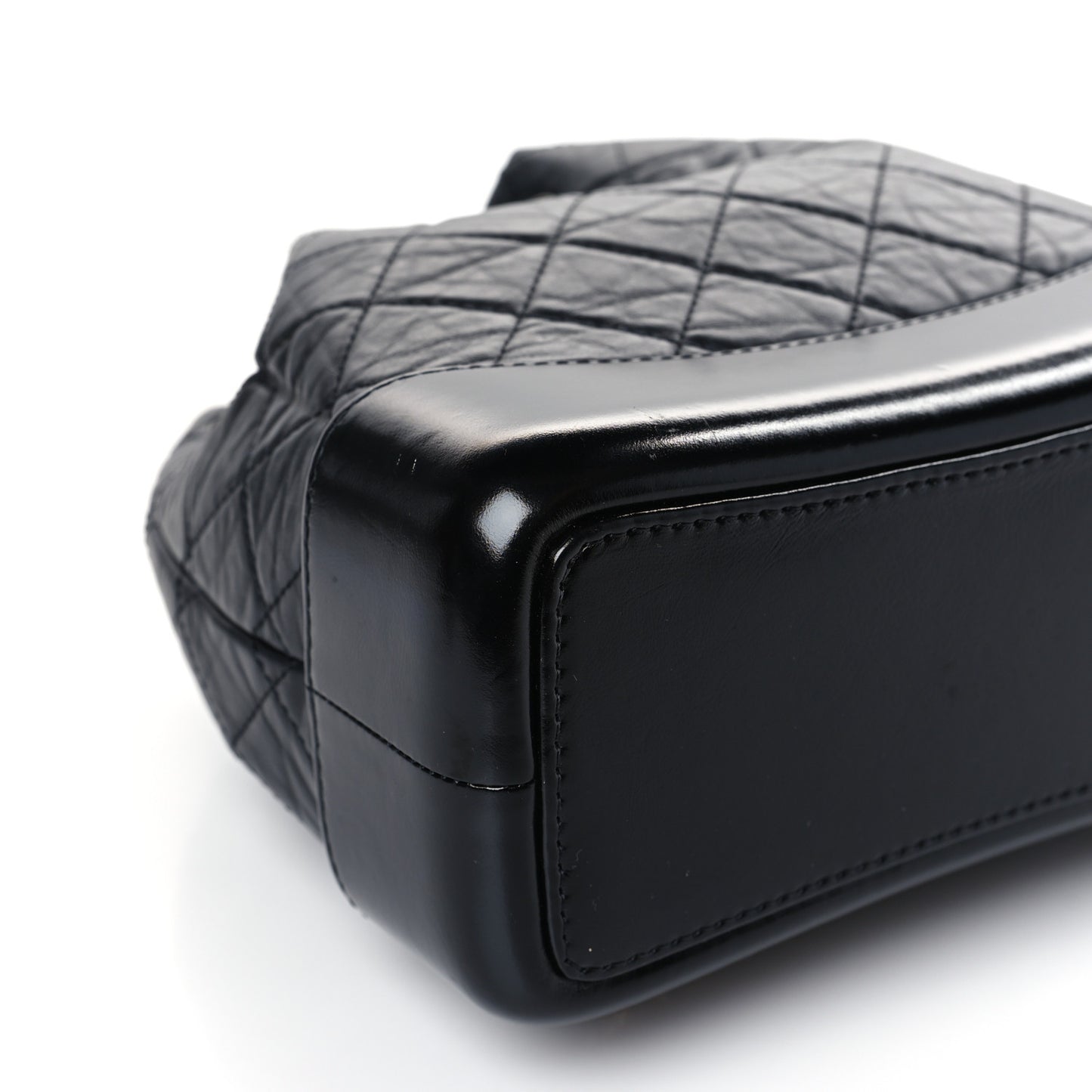 Aged Calfskin Quilted Small Gabrielle Backpack Black