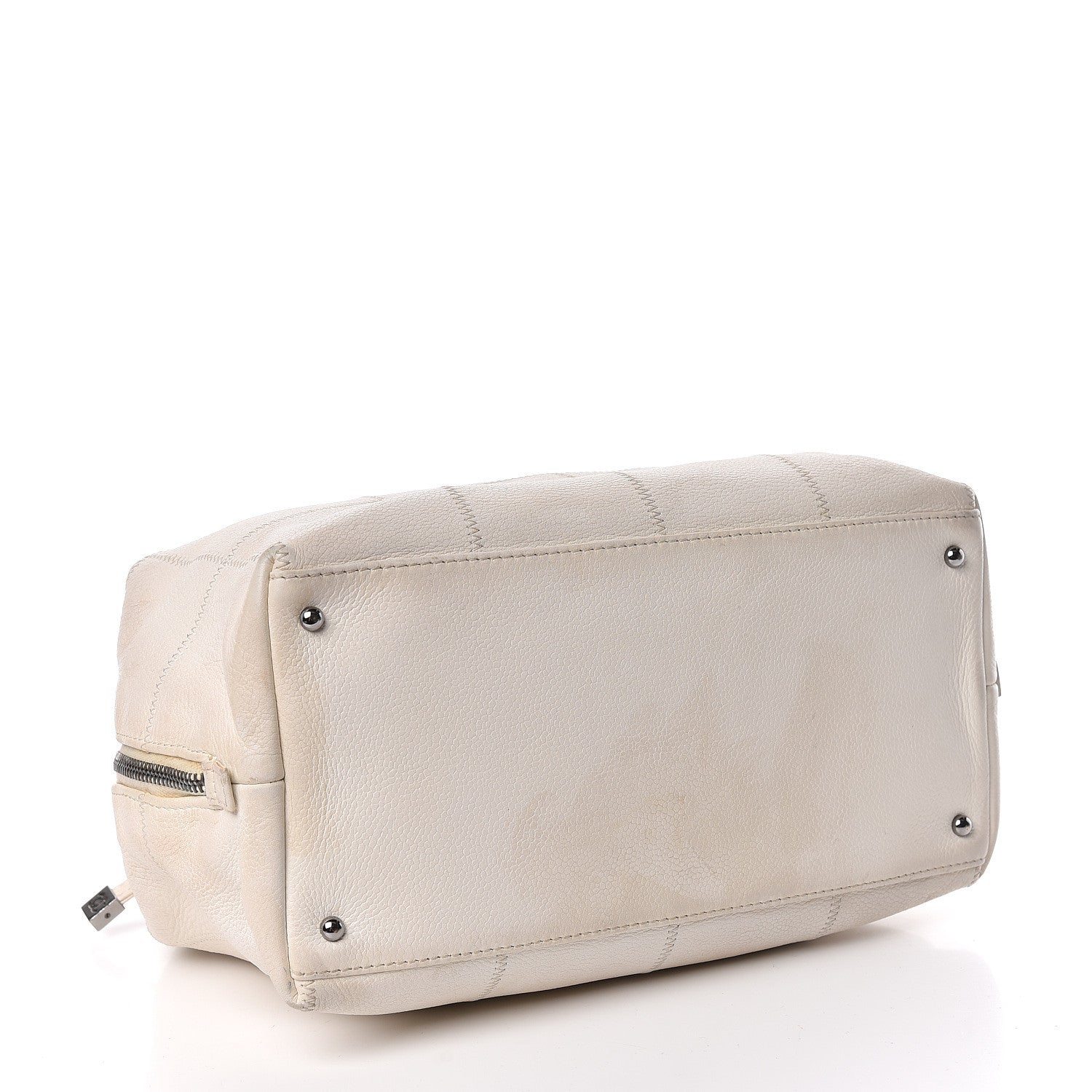 Chanel Caviar Square Stitched Large Tote White 4 of 23