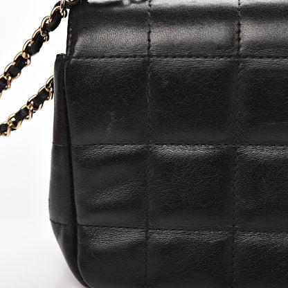 Chanel Lambskin Quilted Mini Chocolate Bar Camellia Flap Black 12 of 14
