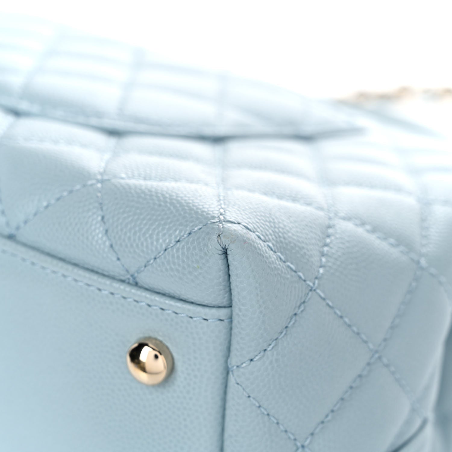 Chanel Caviar Quilted Small Coco Handle Flap Light Blue 11 of 14