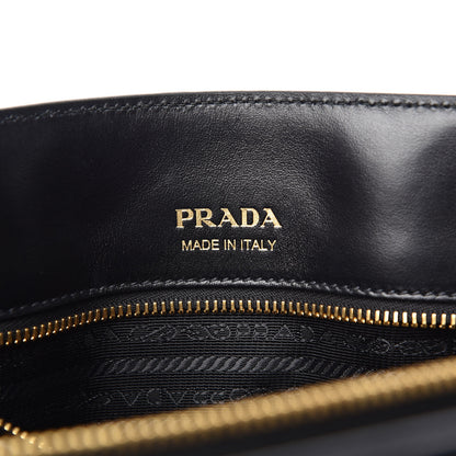 Prada Saffiano City Calfskin Large Bibliothèque Top Handle Black Fuoco 7 of 10