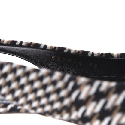Balenciaga Tweed Prince Of Wales BB Knife Pointy Toe Slingback Flats 36 Brown 9 of 11
