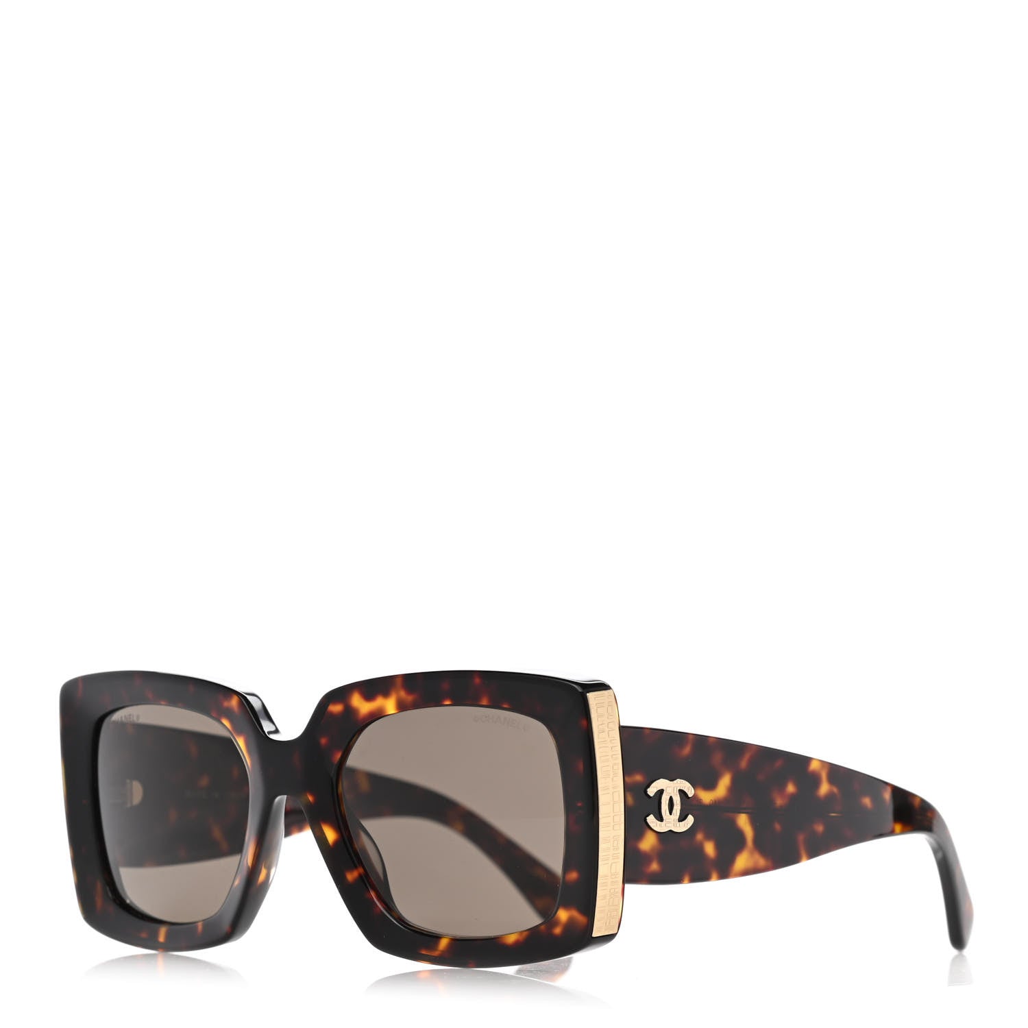 Chanel Acetate Rectangle Sunglasses 5435 Tortoise 1 of 8